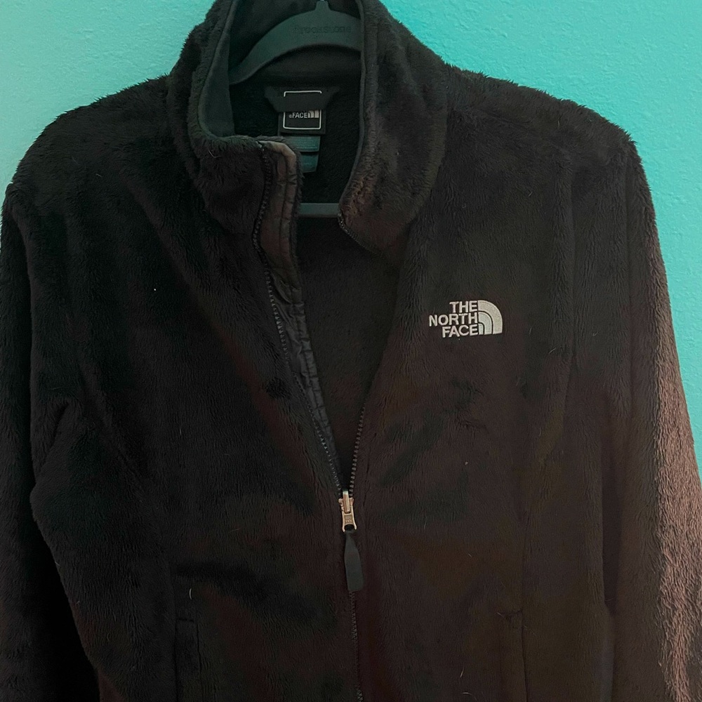 Black north face zip up jacket